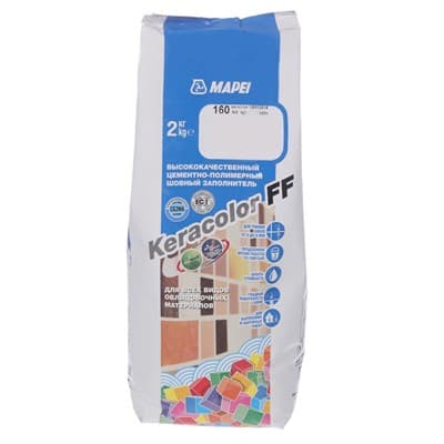 Затирка для швов MAPEI KERACOLOR FF 160 (2кг) магнолия 5QA016002A - фото 32243