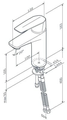 Смеситель AM.PM для раковины GEM, хром F90A02100 - фото 33054