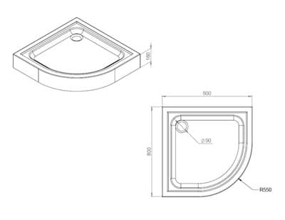 Душевой поддон AM.PM Gem 80*80 с сифоном белый W90T-401-080W - фото 33203