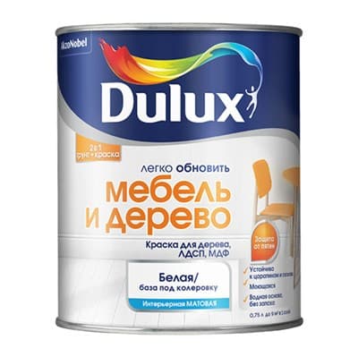 Краска Dulux Мебель и Дерево мат BW 2л 5327300 - фото 33632