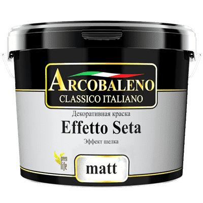 Краска декоративная РАДУГА Arcobaleno Effetto Seta Matt база матовый шелк (5кг) - фото 35206