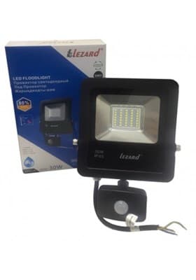 Прожектор светодиодный Lezard с датчиком движения 30W SMD 2400LM 6500K IP65 PAL6530S - фото 37260