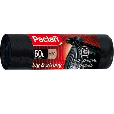 Пакеты BIG&STRONG для мусора 60л 68х80см 20шт 21мкм черн - фото 38126