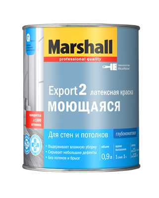 Краска водоэмульсионная MARSHALL EXPORT-2 мат латексная ВС 0,9л 5248842 - фото 39056
