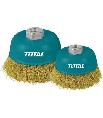 Щётка TOTAL чашечная латунированная 75мм TAC31031 - фото 39096