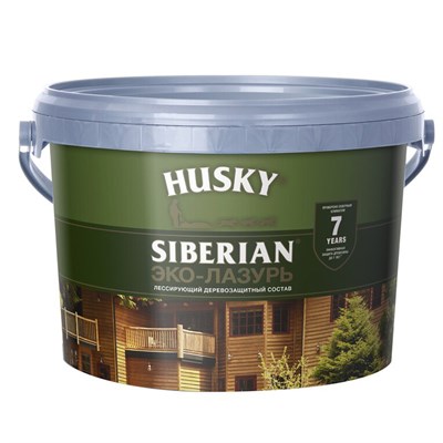 Эко-Лазурь HUSKY SIBERIAN для дерева полуматовая бесцветная 2,5л - фото 39106