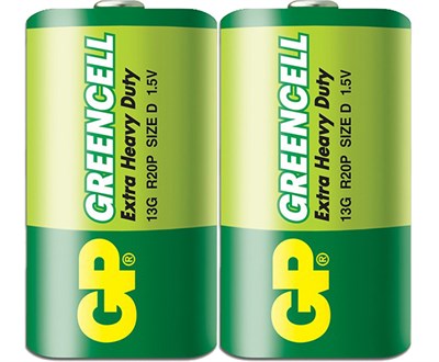 Батарейки GP Greencell станд. D 2шт (блистер) - фото 39393