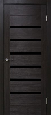 Полотно ОМИС дверное Лагуна черное стекло (пленка ПВХ) 900*2000*34 венге - фото 43028