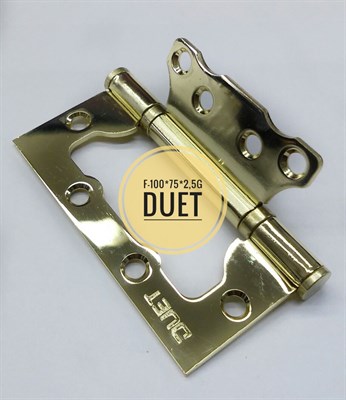 Петля универсальная врезная мат. латунь DUET S-100*70*2,5GM - фото 43107