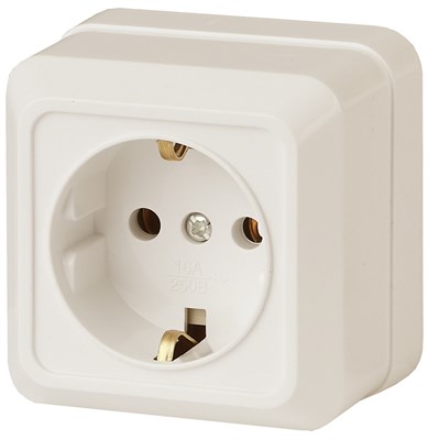 Розетка ЭРА Intro 2P+E Schuko 16А-250В Quadro слон кость 2-202-02 - фото 44568