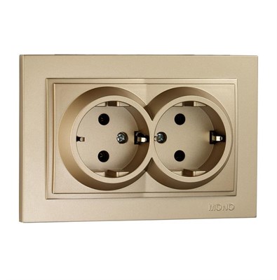 Розетка MONO х2 c/з Metallic Light Fume - фото 45156