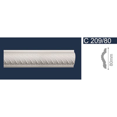 Молдинг СОЛИД 80*2,0м С209/80 белый (1уп-35 шт) - фото 45700