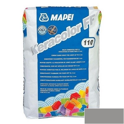 Затирка для швов MAPEI KERACOLOR FF 112 (2кг) серый 5N11202A - фото 47871