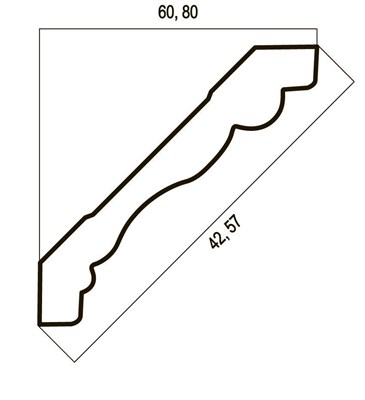 Багет интерьерный Венский лес 174-3 Карниз 60, цв. дуб темный/32 - фото 49790