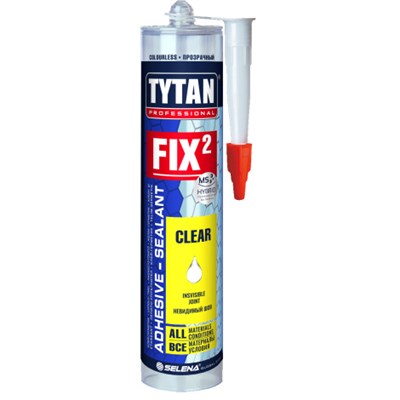Клей TYTAN монтажный Fix² CLEAR, бесцветный, 290 мл - фото 50097