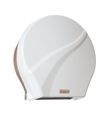 Диспенсер FLOSOFT для туалет.бум. бело-коричн. ABS 26х26х13см (D рулона до 225мм, h до 95мм) D-SD54 - фото 52379