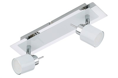 Спот BRILONER BRIGHT светодиод, металл/бел.2хLED/GU10 5W 400lm 3000K,поворотн,320x80x110мм, 2866-026 - фото 52830