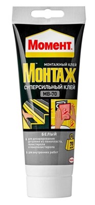 Клей Момент Монтаж Суперсильный МВ-70 белый 250гр - фото 57208