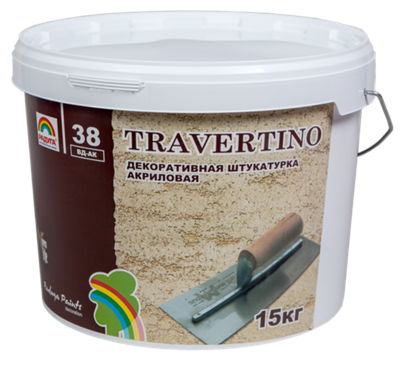Штукатурка декоративная РАДУГА-38 Travertino 15кг - фото 58587