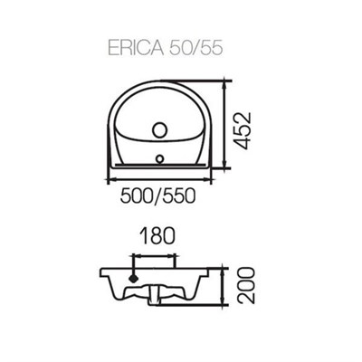 Раковина встриваемая ERICA ERI50 - фото 59438