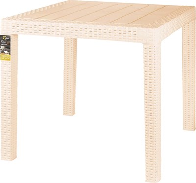 Стол пластиковый малый RATTAN 789*789*701мм сливочный ING6183СЛВ - фото 60460