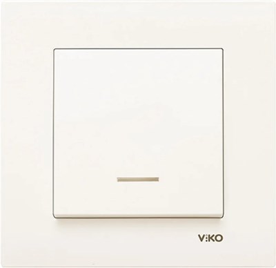 Выключатель VIKO KARRE KREM с подсветкой 91990031 арт.363-36020 - фото 64513