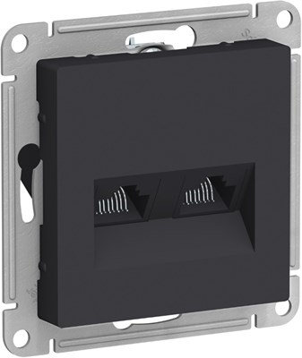 Розетка WESSEN AtlasDesign дв. комп.кат 5Е, механизм карбон ATN001085 - фото 65269