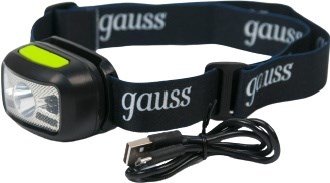 Фонарь GAUSS LED налобный 3W 220Lm Li-ion GF402 - фото 65503