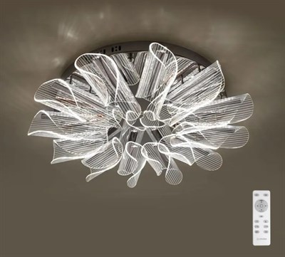 Светильник ESTARES управляемый светодиодный LUMIERA 60W R-550*100-RC-CHROME/CHROME/CLEAR-220-IP20 - фото 65763
