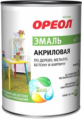 Эмаль ОРЕОЛ акрил белая глянц 1,9кг 3071 - фото 66364