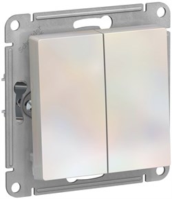 Выключатель WESSEN AtlasDesign 2-кл. сх5, 10АХ, механизм жемчуг ATN000451 - фото 68186