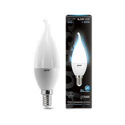 Лампа Gauss LED Candle Tailed Crystal Сlear 6,5W E14 4100K 1/10/50 арт.104101207 - фото 68416