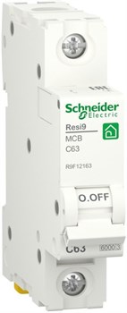 Автомат выкл-ль SCHNEIDER ELECTRIC RESI9 (AB) C 63A 1P 6000A R9F12163 - фото 70839