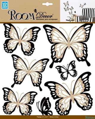 Элемент декоративный ROOM DECOR Многослойные бабочки с блестками REA 5002 - фото 7654