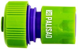 Соединитель PALISAD пластмассовый быстросъемный для шланга 3/4, аквастоп 66165 - фото 77302