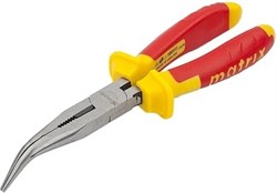 Длинногубцы MATRIX PROFESSIONAL Insulated изогнутые 200мм, двухкомпонентные рукоятки 17474 - фото 77715