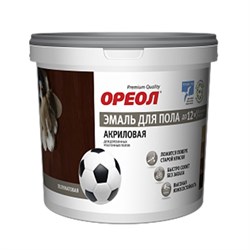 Эмаль ОРЕОЛ для пола акриловая полуматовая золотисто-коричневая 2,3кг - фото 78609