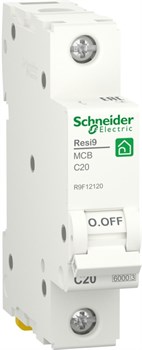 Автомат выкл-ль SCHNEIDER ELECTRIC RESI9 (AB) C 20A 1P 6000A R9F12120 - фото 79834