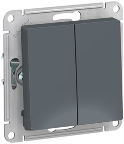 Переключатель WESSEN AtlasDesign 2-кл, сх6/2, 10АХ, механизм грифель ATN000765 - фото 79897