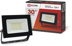 Прожектор IN HOME СДО-7 30W 230В 6500К IP65 черный - фото 80818