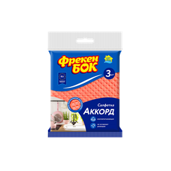 Салфетки Фрекен Бок для уборки Аккорд, целлюлоза 3шт 85106Г - фото 81405