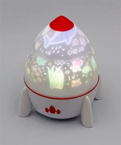 Светильник ARTSTYLE РАКЕТА декоративный светодиодный,вращ.,мелодии,питание USB/встр.аккум,7реж,белый - фото 81925
