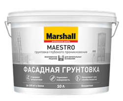 Грунтовка MARSHALL MAESTRO фасадная акриловая 10л арт.5183681 - фото 82572