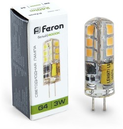 Лампа светодиодная Feron 3W 12V G4 4000K LB-422 25532 - фото 82801
