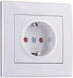 Розетка LEZARD RAIN с/з керамика белый с бок.вст.золото 703-0226-122 - фото 84064
