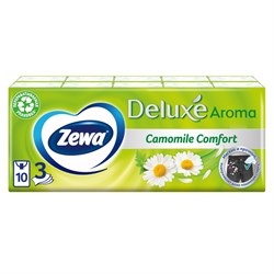 Платочки носовые ZEWA Deluxe Camomile 3 сл 10*10  53107 - фото 84748