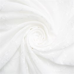 Штора тюль цветок 500*275 см с вышивкой молочный 46339 - фото 84821