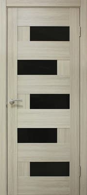Полотно ОМИС дверное Домино черное стекло (пленка ПВХ) 600*2000*34 дуб беленый - фото 8601