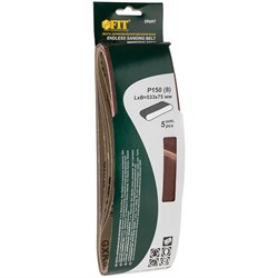 Ленты FIT шлифовальные бесконечные, водостойкие, на тканевой основе, 5шт 75*533мм Р150 39697 - фото 86627