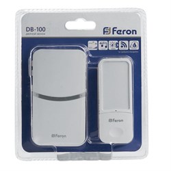 Звонок FERON электрический дверной, беспроводной (18 мелодия) белый DB-100 41437 - фото 87810